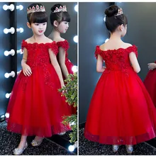 Фатиновое платье цвета шампанского с блестками и цветочным узором для девочек; пышная одежда принцессы с длинными рукавами для свадьбы; платье подружки невесты для дня рождения; бальное платье