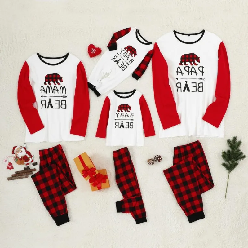 

Polar Bear Sleepwear Christmas Pajamas Family Matching Clothes Outfits Look Dad Mom Kids Baby's Pajamas Sets Christmas Nightwear