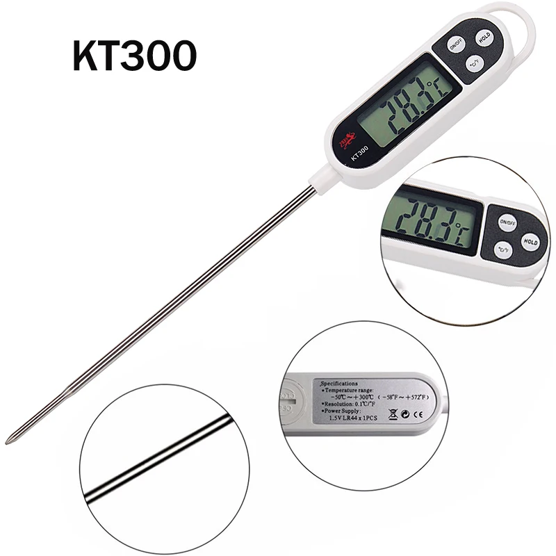

TP300 Digital Food Thermometer Milk Meat Cooking Tools Electronic Cooking Food Thermometer Probe Pen-type Structure Food Probe