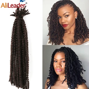 

Alileader High Quality Spring Twist Crochet Hair 8 Inch Synthetic Twist Crochet Hairs Extensions Black Brown Fluffy Fake Hairs