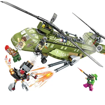 

WW2 Military City SWAT Police Helicopter Building Blocks Model Fighters Set Kits Army Figures Brick Toys for Boys Gifts