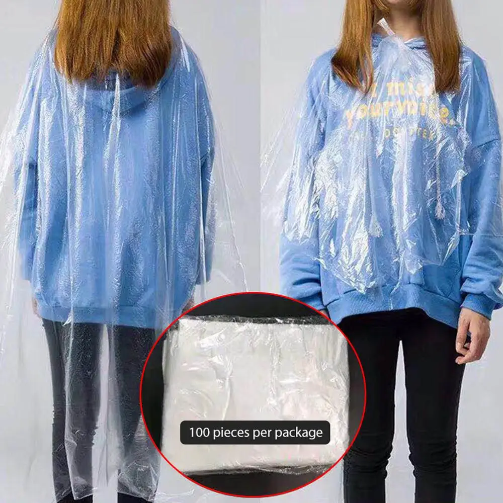 100 Pieces Disposable Long Barber Wai Cloth Perm Hair Salon Haircut Wai Hairdressing Cape Shawl Pe Apron 3