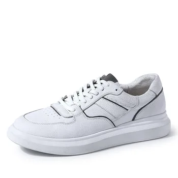 

Genuine Leather Thick Bottomed Men Sneakers Casual Shoes men designer shoes men high quality all-match cowhide Leisure shoes