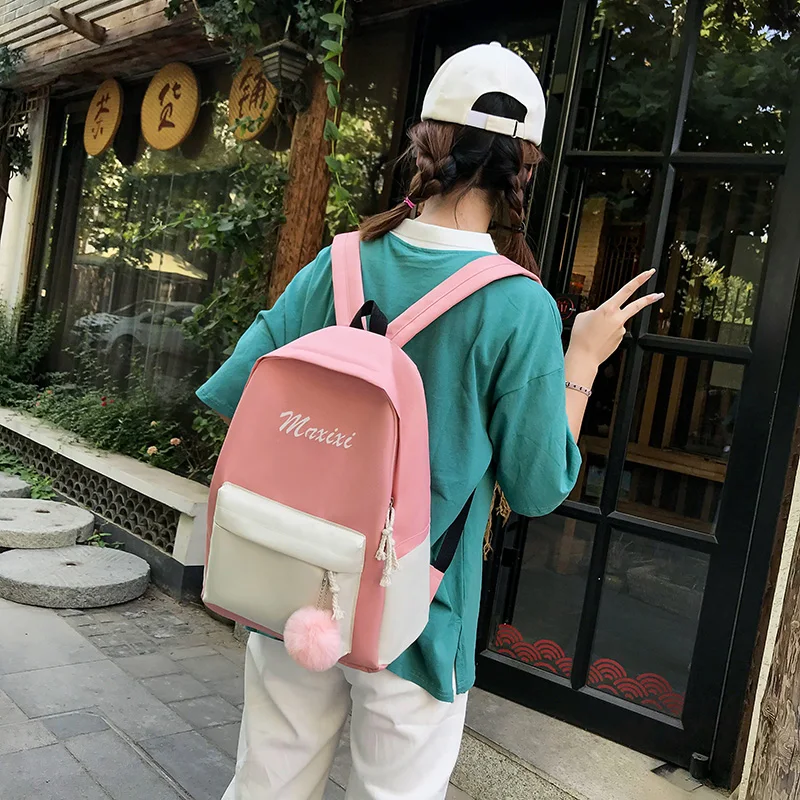 MoneRffi 4 шт./компл. Женские повседневные школьные рюкзаки нейлоновая школьная сумка для подростков девочек Студенческая Книга сумка с плечевым чехлом