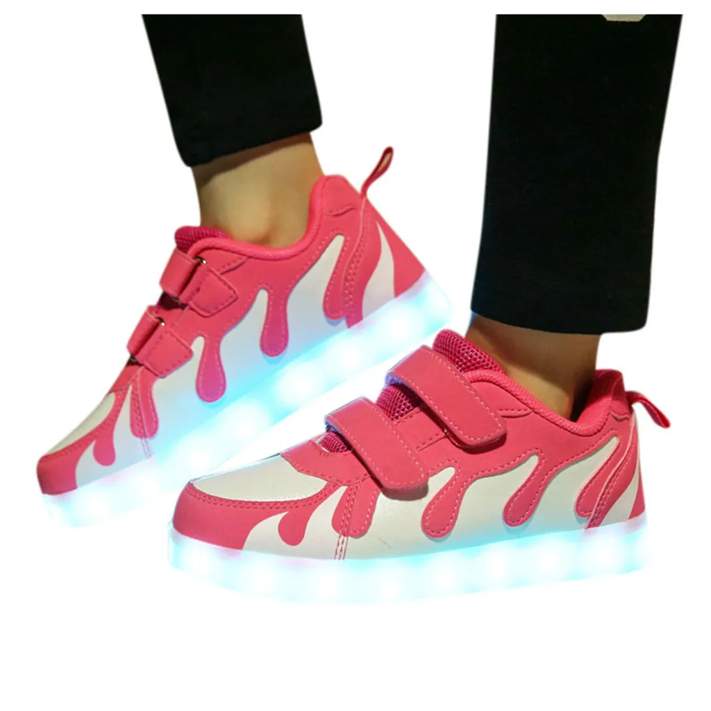 Fashion Children's Rechargeable Light Shoes Shiny Night Cool Baby Shoes Outdoor Sport Sneakers Non-slip Breathable Casual Shoes