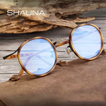 SHAUNA 안티 블루 라이트 레트로 여성용 안경 프레임, 독특한 디자인, 패션 남성 광학 안경, TR90