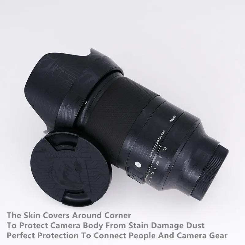 para a Lente da Pele F1.2 e Montagem Decalque Protetor Sigma Anti-risco Lente Adesivo Envoltório Capa Case 35 - Image 4