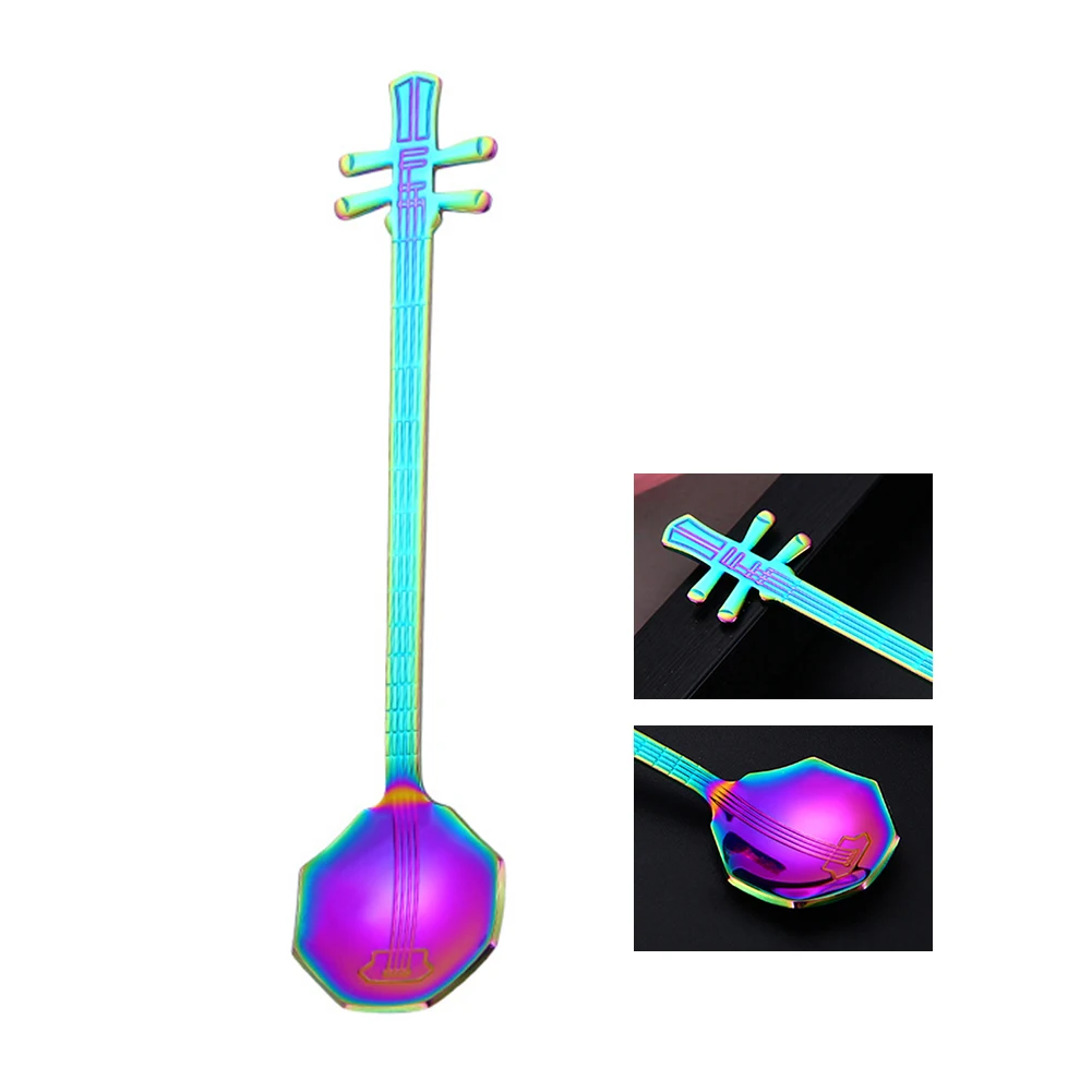 Multifunctional Home Teaspoon Stainless Steel Durable Gifts Musical Instrument Accessories Dessert Kitchen Bar Coffee Spoon