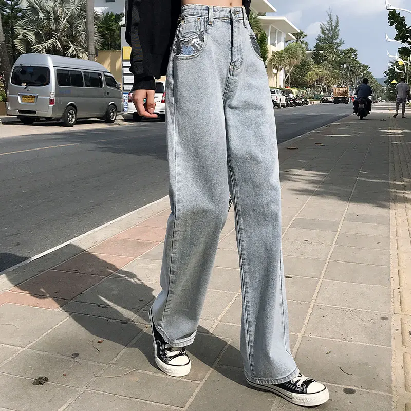 Cheap wholesale 2022 new Spring Summer Autumn Hot selling women's fashion casual  Denim Nethong Daddy Pants FP25320