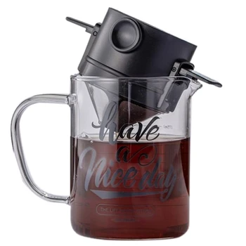 

2Pcs Permanent Coffee Filter Cup Stainless Steel Coffee Filter Folding Filter Hand Punch Cup Portable Coffee Utensil Kit