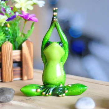 

American Yoga Frog Sculpture Frog Statue Figurines Animal Miniature Model Home Decoration Valentine's Day Friend Birthday Gift