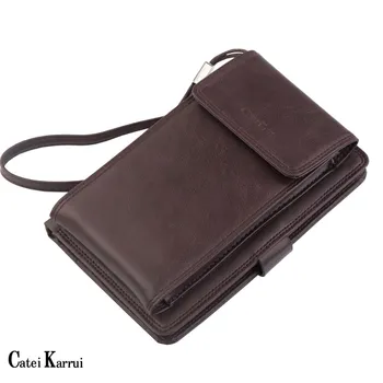 

Catei Karrui New wallet men 2020 wallet men's factory mobile phone bag multi-function men's clutch bag retro passport bag