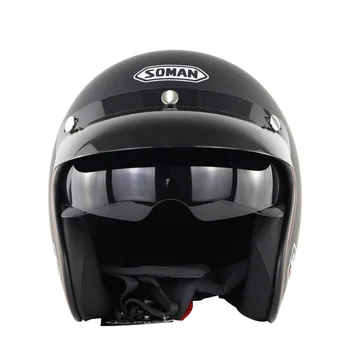 

Classic Dot Dual Visors 3/4 Helmets Chopper Scooter Half Face motor kask Soman SM521 casco capacete moto