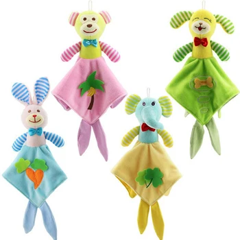 

New Cute Stuffed Rattles Soft Animal Appease Towel Toys PP Cotton Baby Soothe Towel Infant Reassure Educational Plush Kids Toys