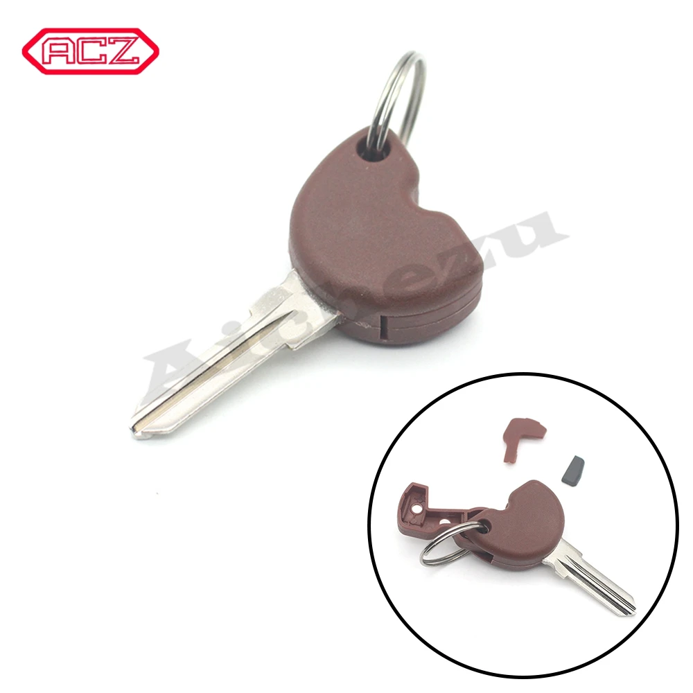 Новый коричневый uncut Blank key + чип транспондера для Gilera Vespa Piaggio. | Автомобили и
