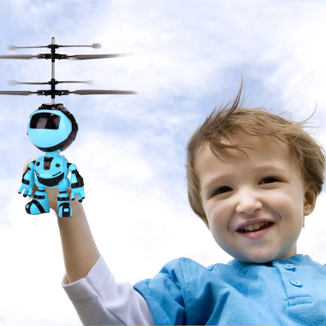 Flashing Induction Suspension Aircraft Flying Toy Hand Flying Mini Robot With LED Colourful Light For Kid - Robot