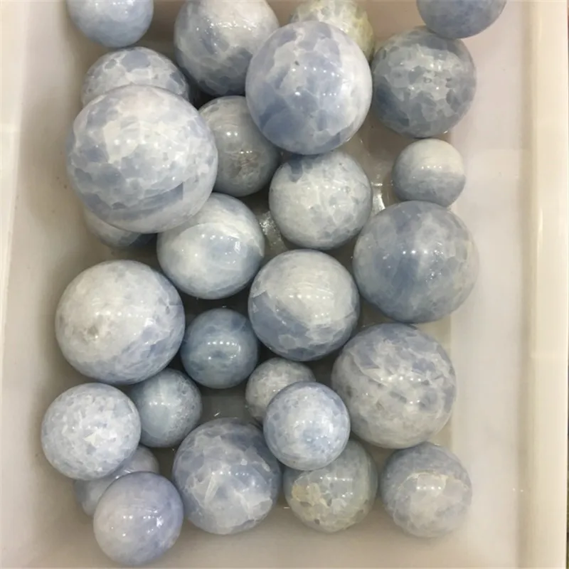 50 мм~ 90 мм натуральные стразы цвета Аквамарин Круглые Мячи красивый Кианит хрустальный шар для украшения