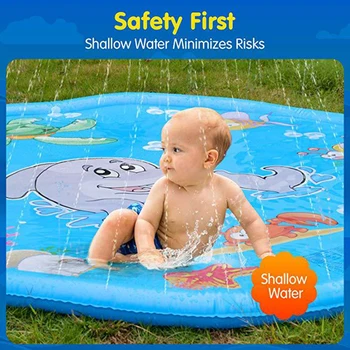

1set Wading Pool Sprinkler Water Play Mat Fun 67 inch Toys Educational Dolphin Children Outdoor Learning Study Toy best Gifts