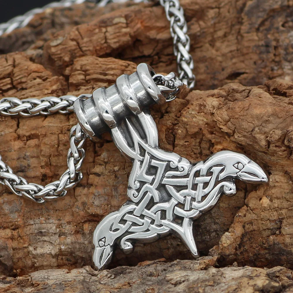 Скандинавский молоток Тора из нержавеющей стали Mjolnir odin Ворон ожерелье с
