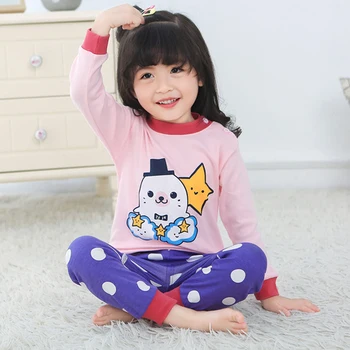 

Cartoon Print Baby Pajamas Sets Cotton Toddler Boys Sleepwear Autumn Spring Girls Long Sleeve Tops+Pants 2pcs 0-2 Years Old