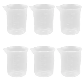 

100 ml laboratory test plastic graduated measuring cup cup container 6 pcs