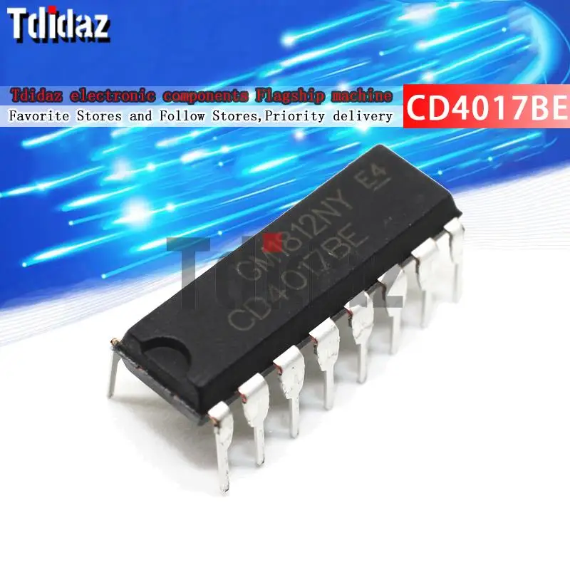 Набор микросхем CD4017BE DIP16 CD4017 CD4017B DIP-16 HEF4017BP TC4017BP CD4017CN HD14017BP 4017 Новый и оригинальный