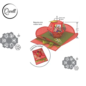 

QWELL 3D Couple Gift Album Box Metal Cutting Dies Set For DIY Scrapbooking Decor Crafts Paper Cards Making Template 2020 New