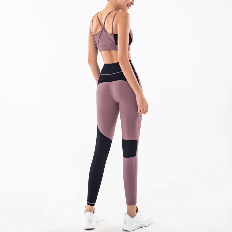 2 Piece Yoga Set Sports Bra and Leggings Jogging Women Gym Set Hint color Seamless Workout Sportswear Women Fitness Sports Suit