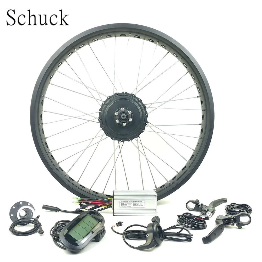 

Schuck 48V 750W REAR WHEEL motor SNOWBIKE modification kit electric bicycle conversion kit LCD6 Display with fat tire