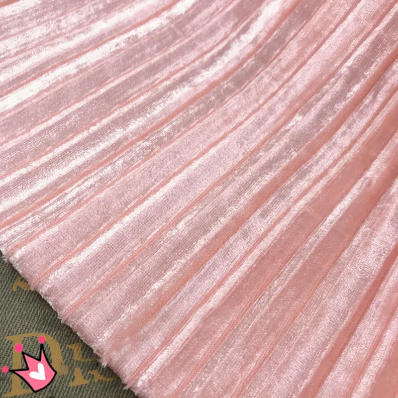 Meetee 50/100 см X 150 см однотонные Цвет плиссированная Ткань Золотая Бархатная ткань; сезон зима-весна, футболка с юбкой Garment Accessories FA225 - Цвет: watercolor powder