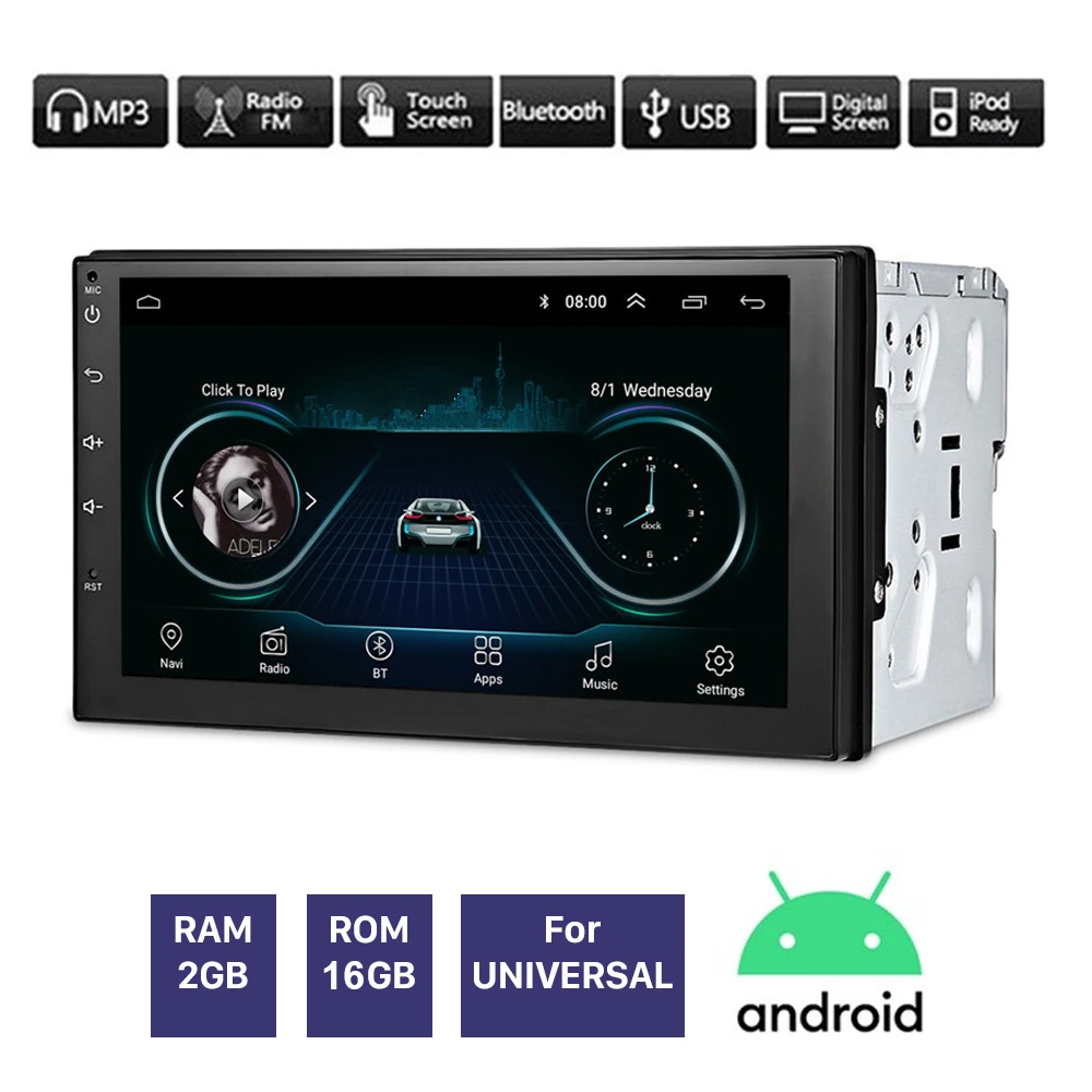 7 &quot2Din Android 9 1 автомобильное радио без DVD плеера для Nissan VW Hyundai Kia GPS навигация авто