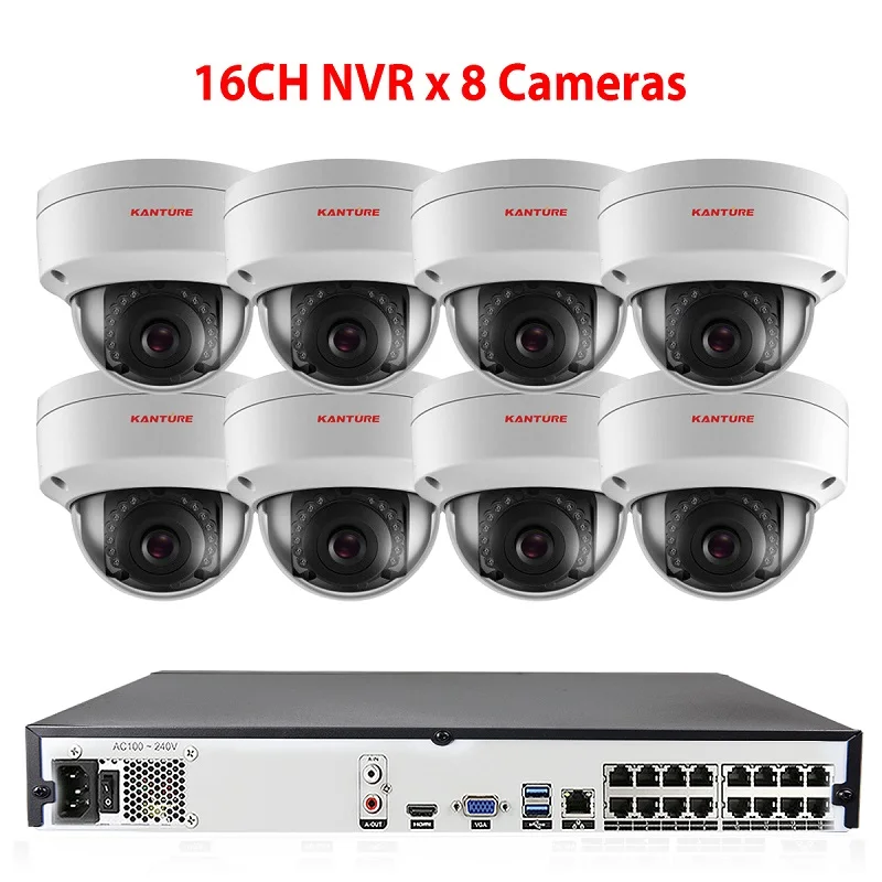 KANTURE H.265+ CCTV 16CH 5MP POE NVR система аудио 3MP IP66 Антивандальная камера безопасности для помещений и улицы комплект видеонаблюдения - Цвет: 16CH NVR x 8 Camera