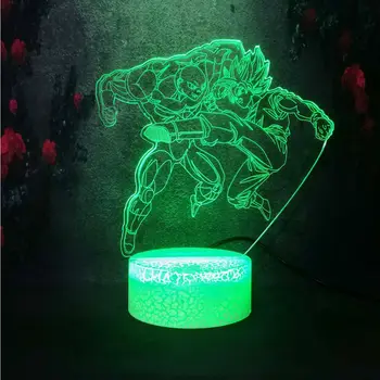

Famous Japan Anime 7 Color Dimming Desk lamp 3D USB Dragon Ball Comic LED Night Light Saiyan Goku Brother Latiz Fight Figure RGB
