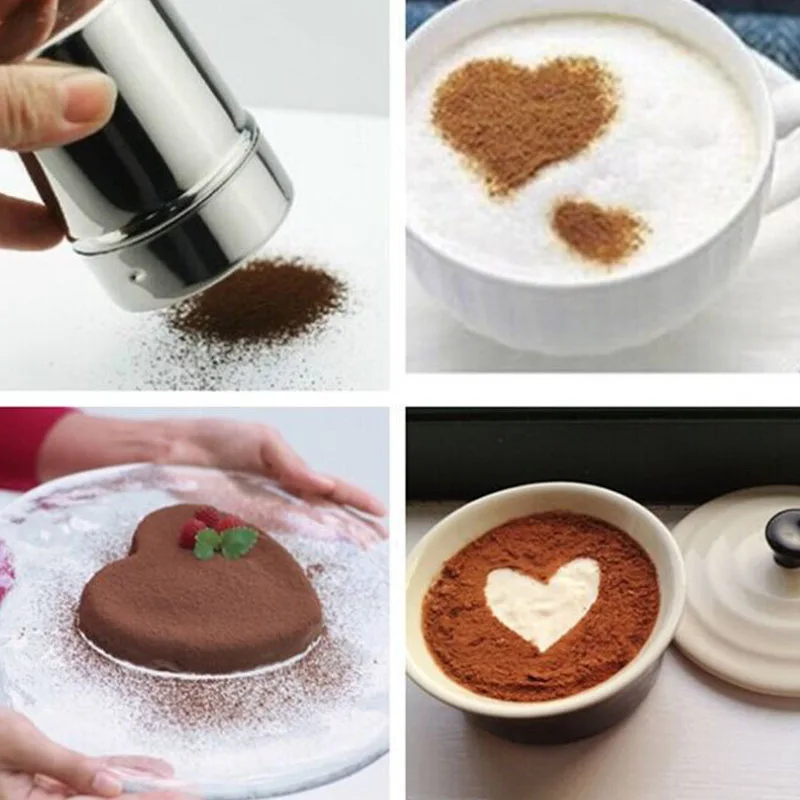 

Stainless Steel Chocolate Shaker Cocoa Flour Icing Sugar Powder Coffee Sifter Lid Shaker Cooking Tools Coffee Accessories