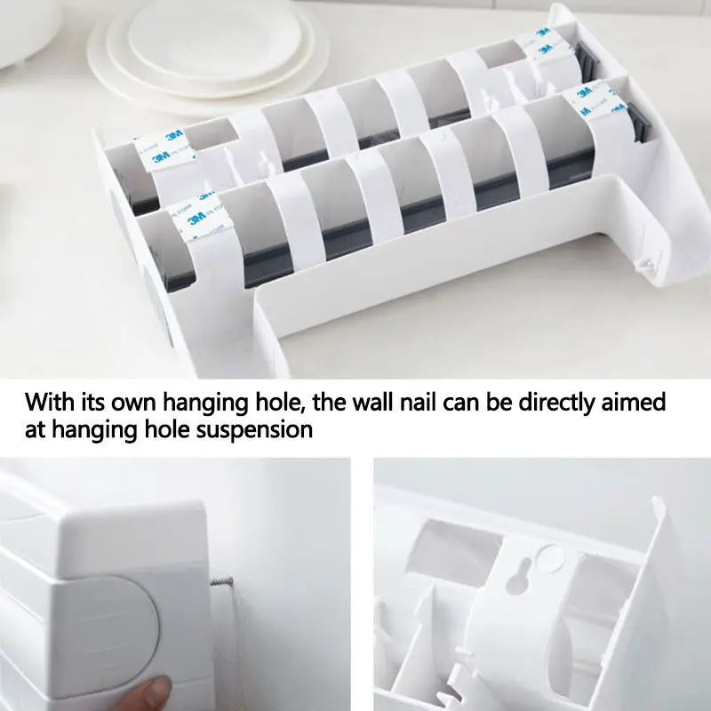 Wall-Mounted Kitchen Paper Roll Dispenser Cling Film And Kitchen Aluminum Foil Dispenser Paper Towel Rack