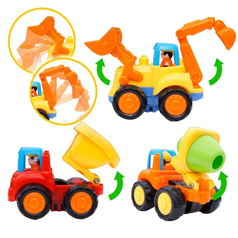 Детские инерционные машинки (набор из 4 шт.) производства Huile Toys|toy truck|pull backcar model |