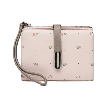 

2020 New Korean Flower Two-Fold Short Women's Wallet, Purse Girls Small Purse Purse