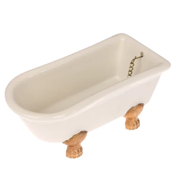 

New 1:12 Dollhouse White Porcelain Bath Tub Miniature Bathroom Furniture Accessory