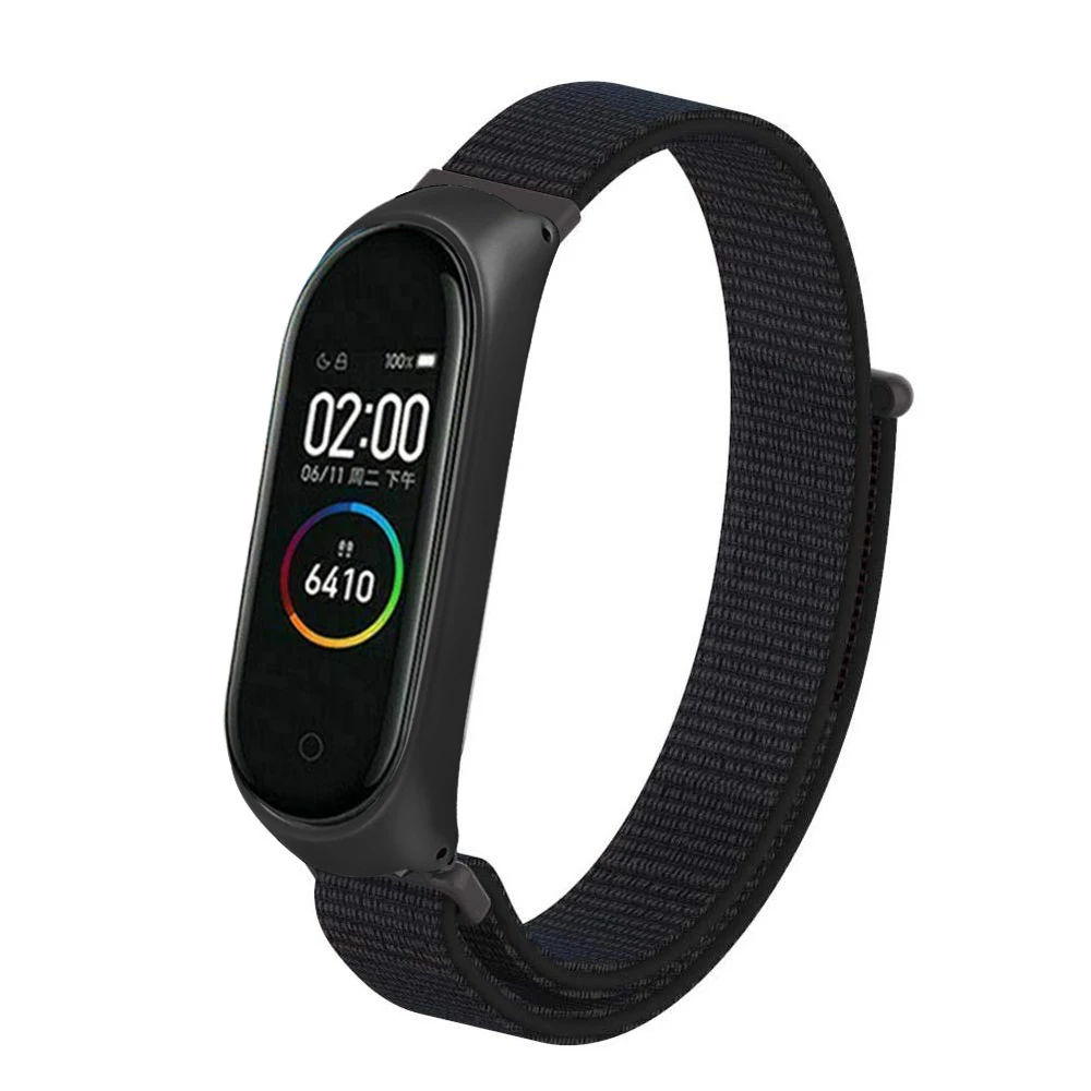 Смарт часы браслет нейлоновый ремешок для Xiaomi mi Band 3 4 mi Band 4 3 ремешок браслет из нержавеющей стали ремешок