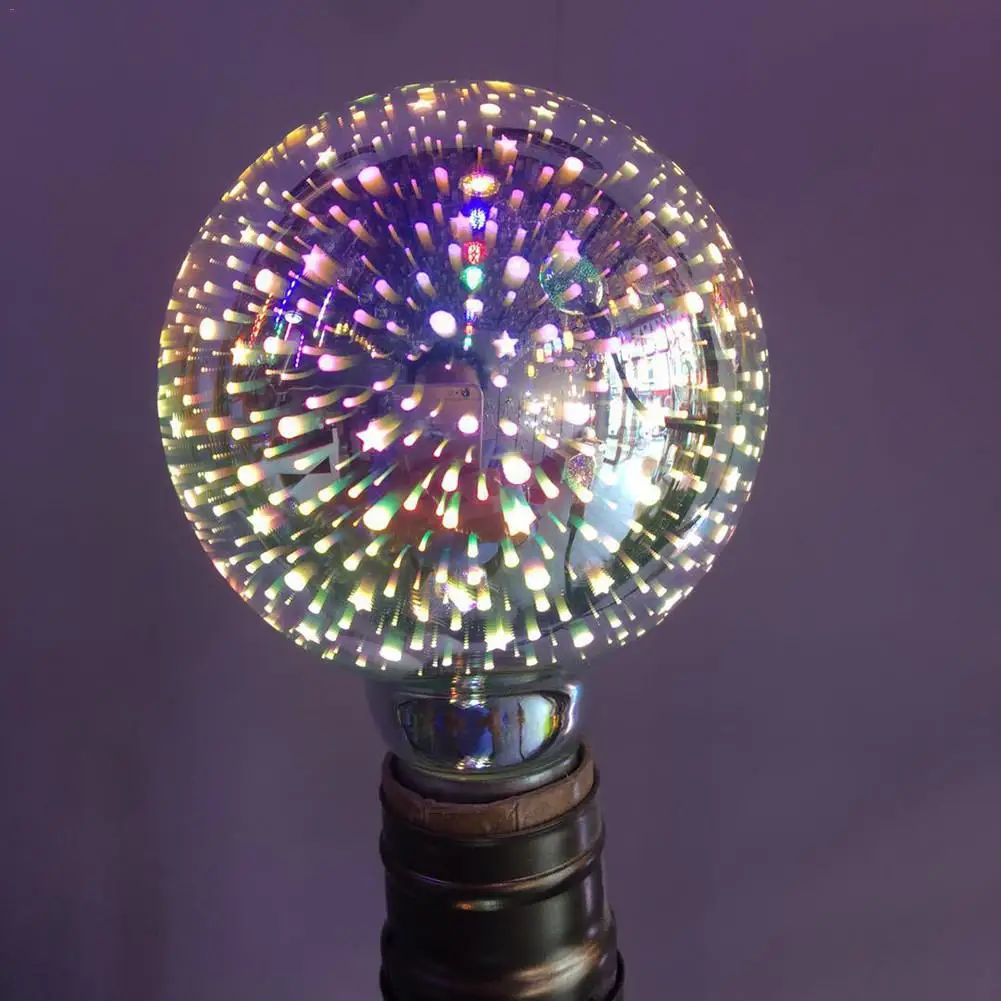 3D Светодиодная лампа Star E27, винтажный ночной Светильник Эдисона, красочные, Bombillas, ретро стекло, Lampara Ampoule, Рождественский домашний декор, фейерверк, RGB