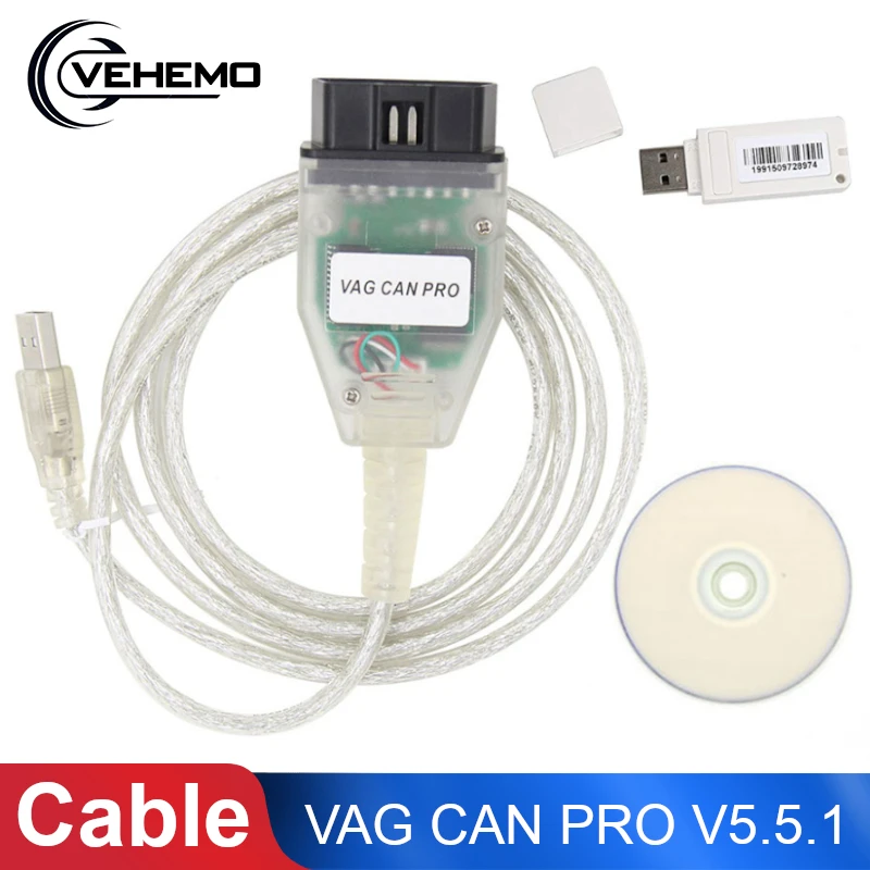 VAG Can PRO V5.5.1 VCP OBD2 Диагностический интерфейс USB кабель Поддержка Bus UDS K-Line работает