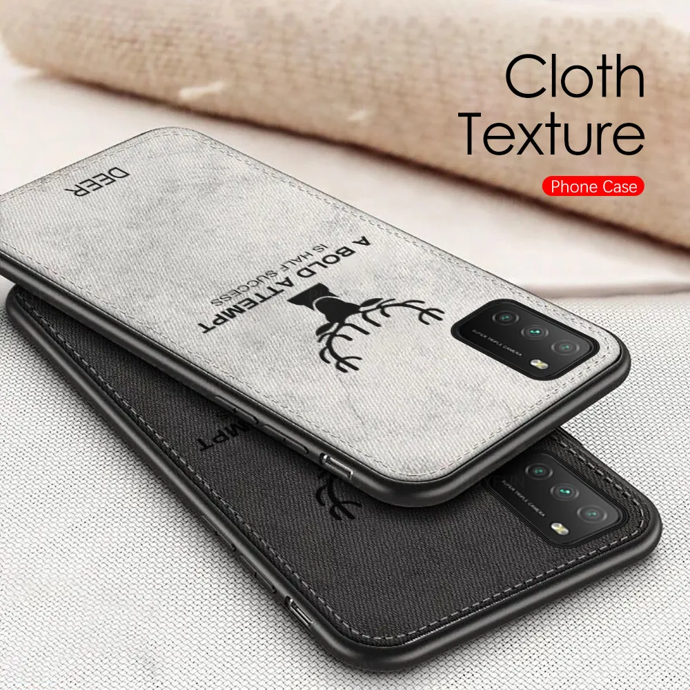 honor 10 x lite Case Deer Cloth Phone For huawei 10x 10xlite Soft Silicone Frame Cover Coque | Мобильные телефоны и