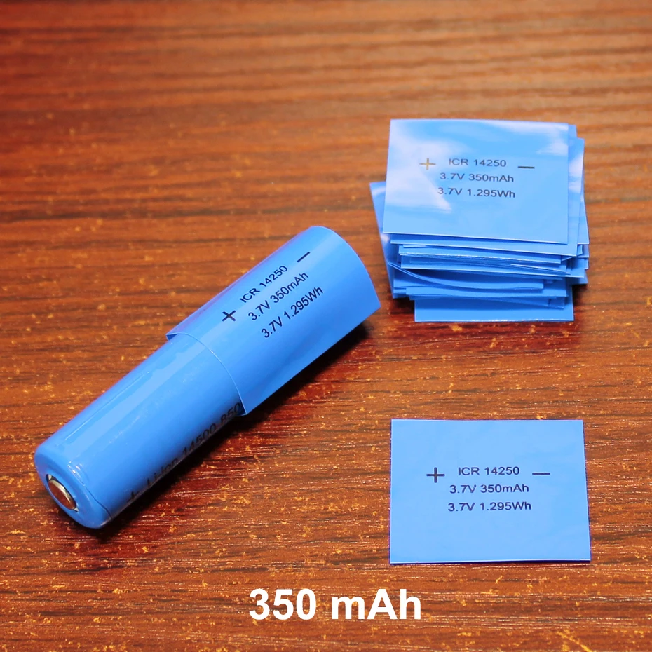 200pcs/lot 14250 lithium battery packaging capacity label skin PVC heat shrinkable sleeve shrink film insulating sleeve