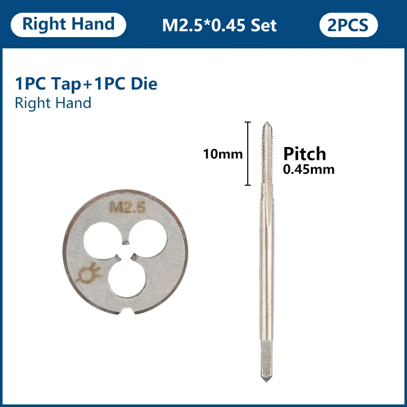 Stücke Schraube Tap Sterben Set Metric Rechte Hand Maschine Schraube Gewinde Tippen Bohrer Mini Gewinde Werkzeuge M 1,1 M2 M 2,2 M 2,5 M 3,5 Hand Werkzeug – Detail 4