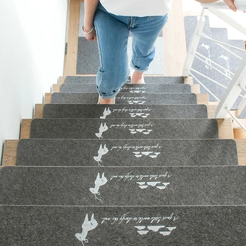 

6pcs/lot Self-adhesive Stair Mats Stair Tread Carpet Nonslip Stair Step Carpet stairway Protection Pad Washable Stair Mat