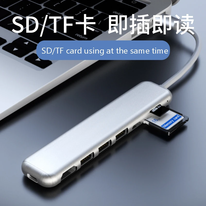 Тип-c usb Thunderbolt 3 концентратор док HDMI SD TF карта портовый концентратор для Macbookpro huawei Sumsung Xiaomi планшет OTG адаптер