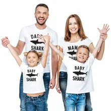 Летние Семейные комплекты с акулой футболка футболки для мамы, сына, папы и девочки Детский комбинезон для маленьких девочек и мальчиков, футболка, QT-1934