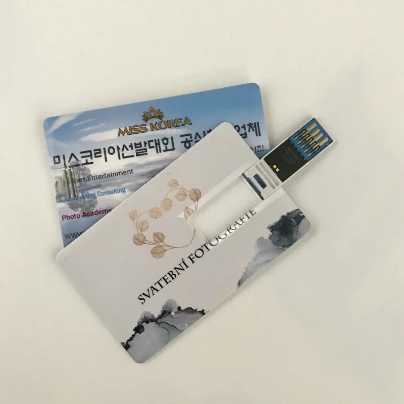 Пользовательский логотип кредитная карта USB флеш накопитель 64 ГБ памяти 32 Гб диск