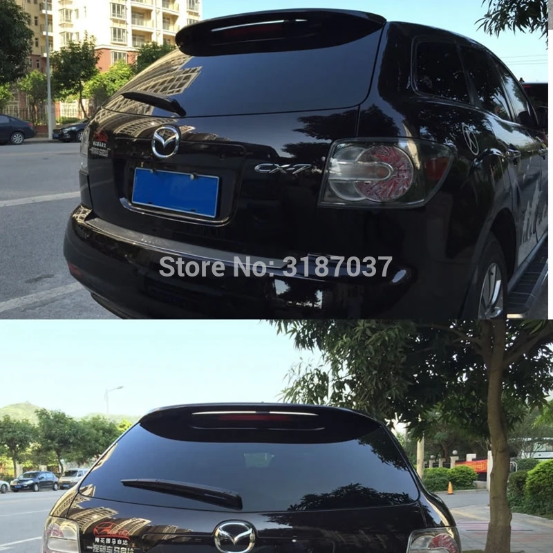 For Mazda CX-7 Spoiler 2006-2013 ABS Plastic Unpainted Color Rear Roof Wing Trunk Lip Boot Cover Car Styling | Автомобили и