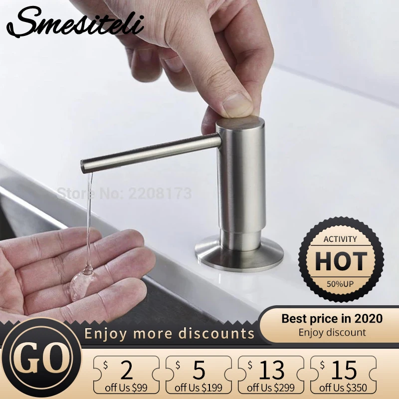 Built In Solid Brass Bronze Soap Dispenser Smesiteli Design Easy Installation - Well Built and Brushed Nickel ORB Sturdy